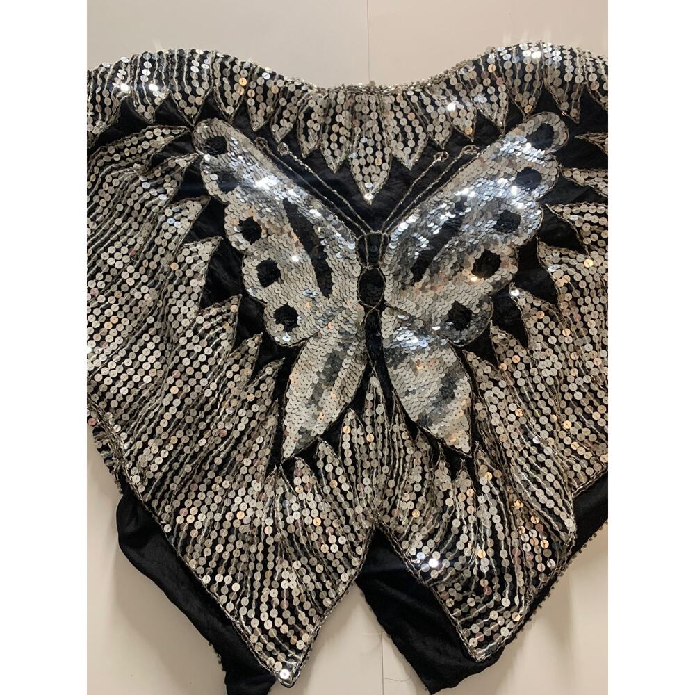 black and silver sequin top vintage